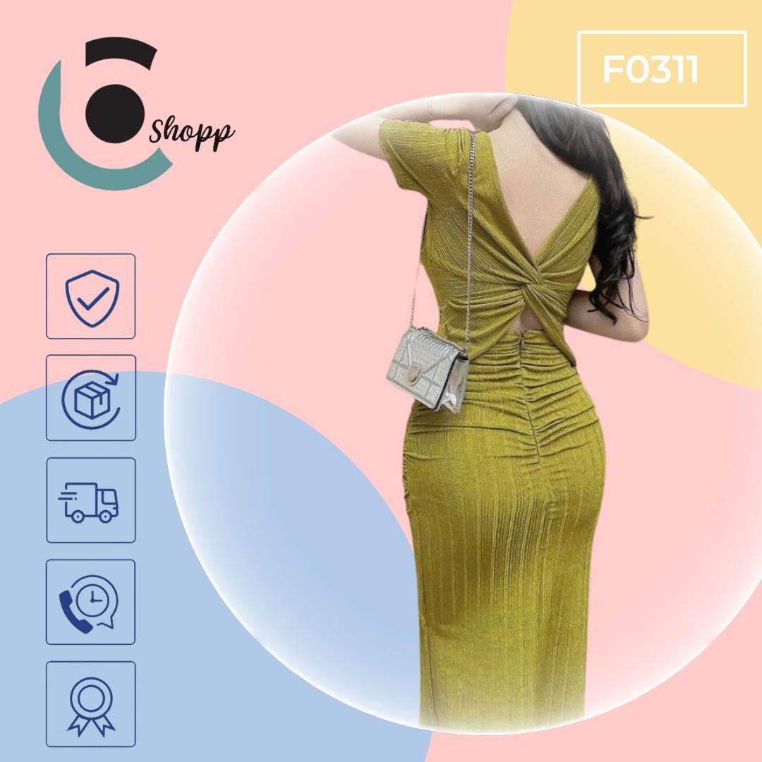Đầm body dài nhúng ngưc  cao cấp