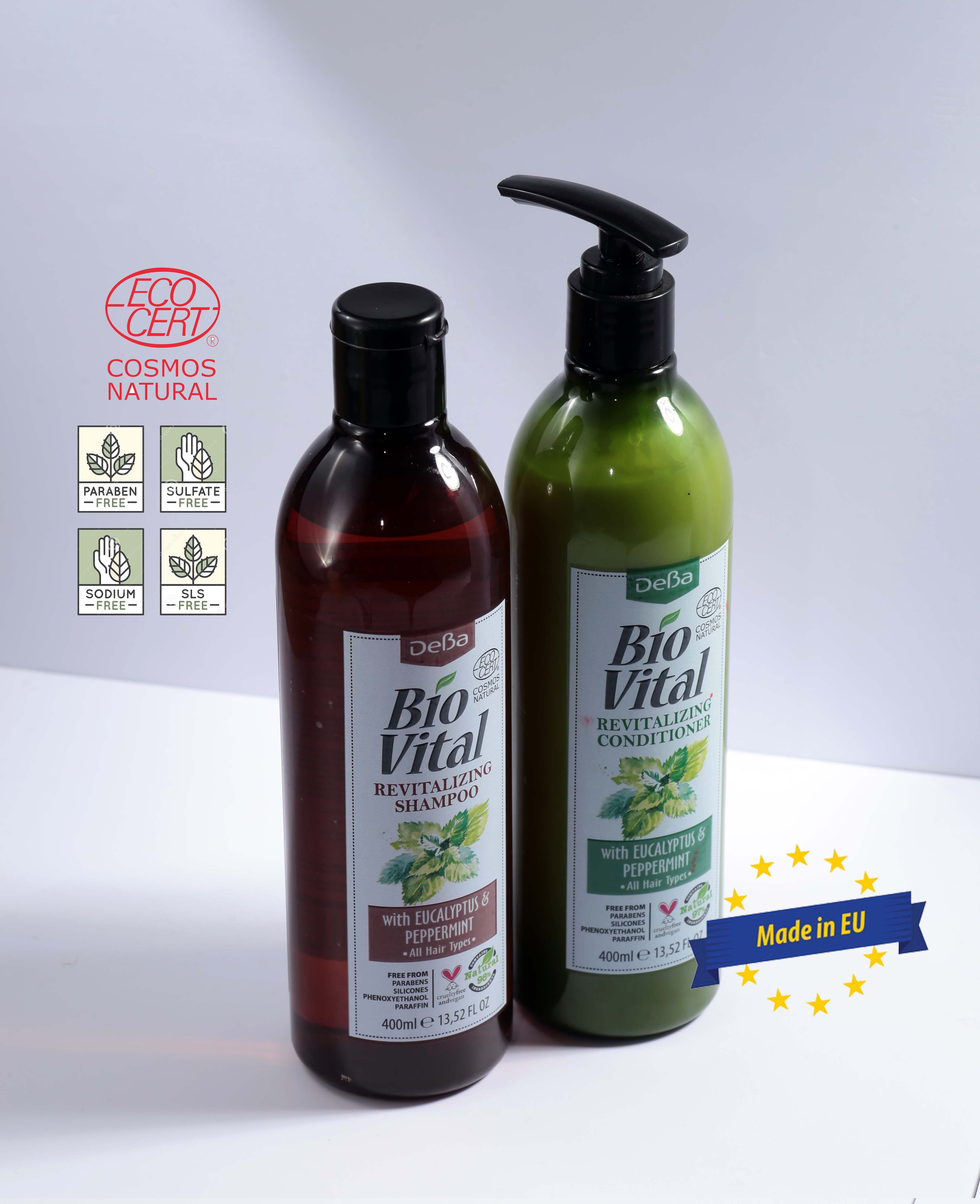 Bộ Gội Xả Phục Hồi Trị Gàu Deba Bio Vital Peppermint &amp; Eucalyptus