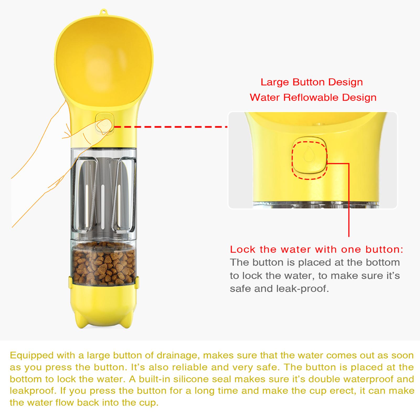 Bình nước du lịch 4 trong 1 đựng nước, thức ăn,túi đựng rác và xẻn dành cho chó mèo