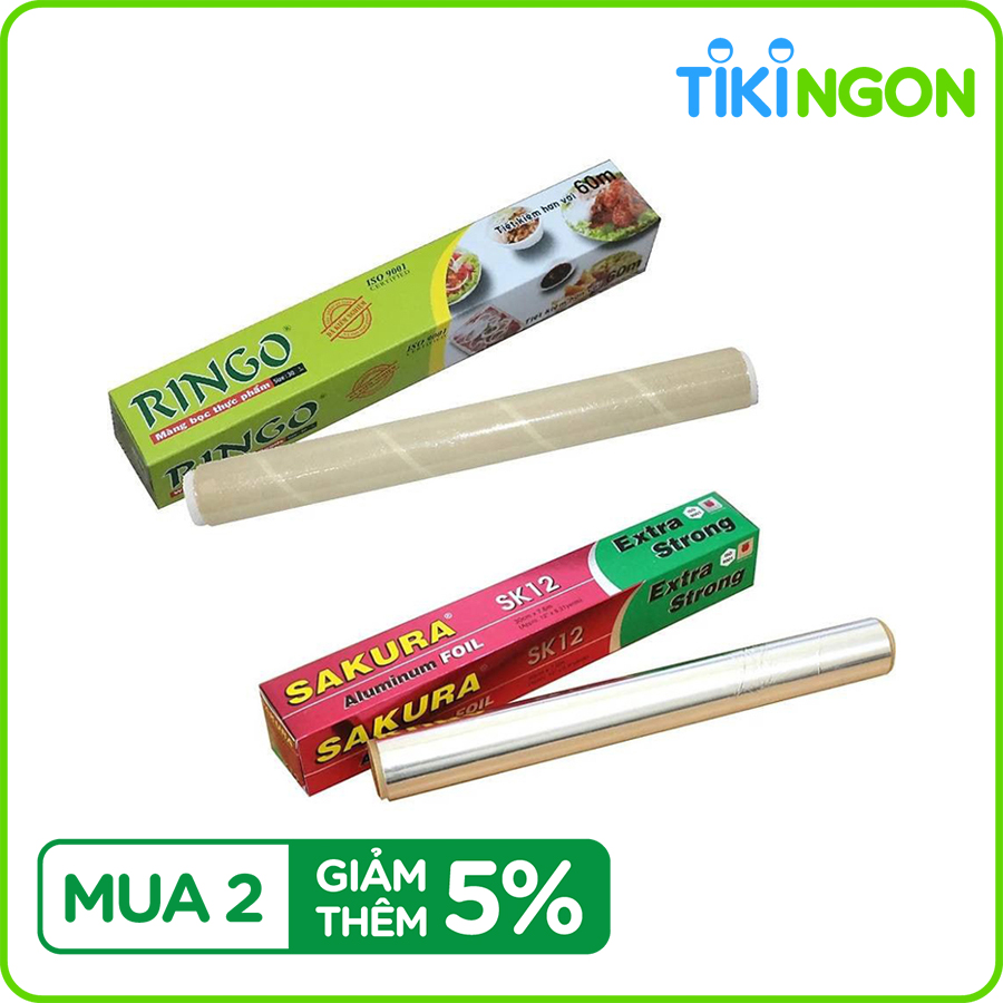 Combo 2 loại: Màng Bọc Thực Phẩm R60 và Nhôm lá mỏng Sakura SK12