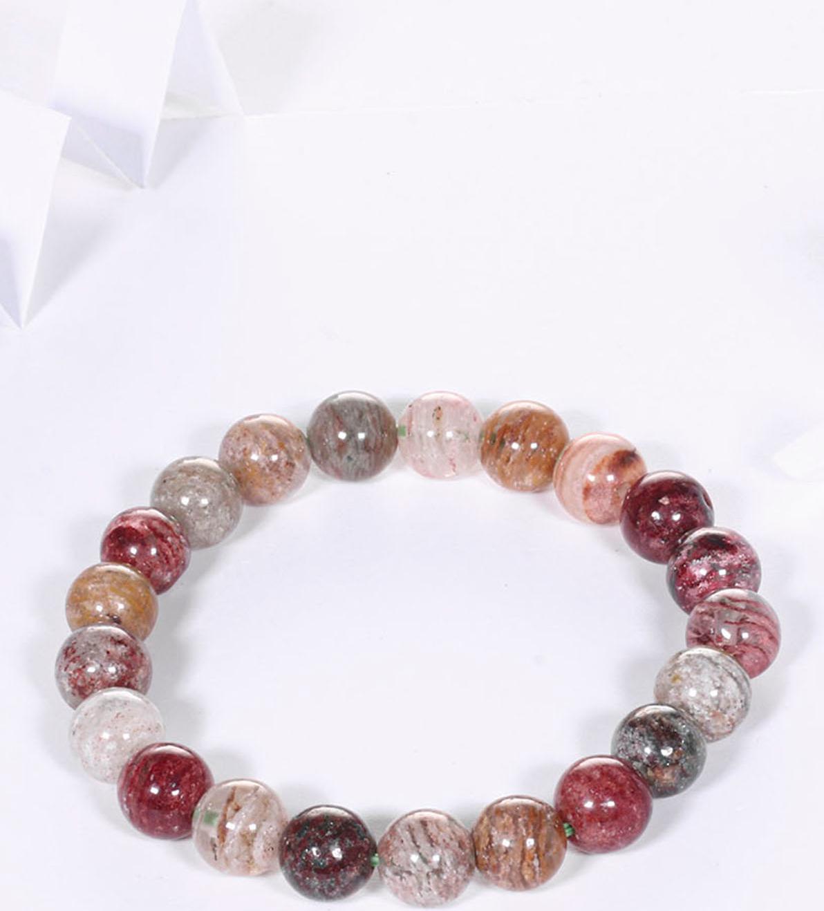 Vòng tay đá thạch anh ưu linh rêu đa sắc hạt đá 8mm - Ngọc Quý Gemstones