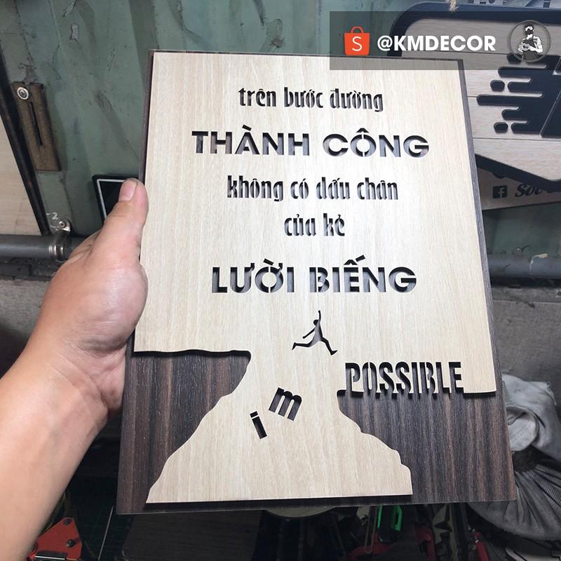 Tranh treo tường gỗ tạo động lực trang trí phòng làm việc