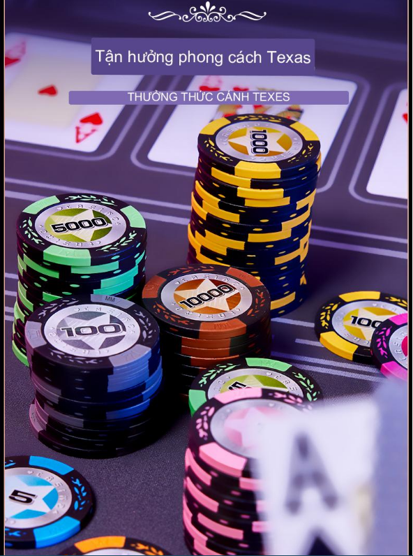 Bộ Phỉnh 100 Chip Texas Poker