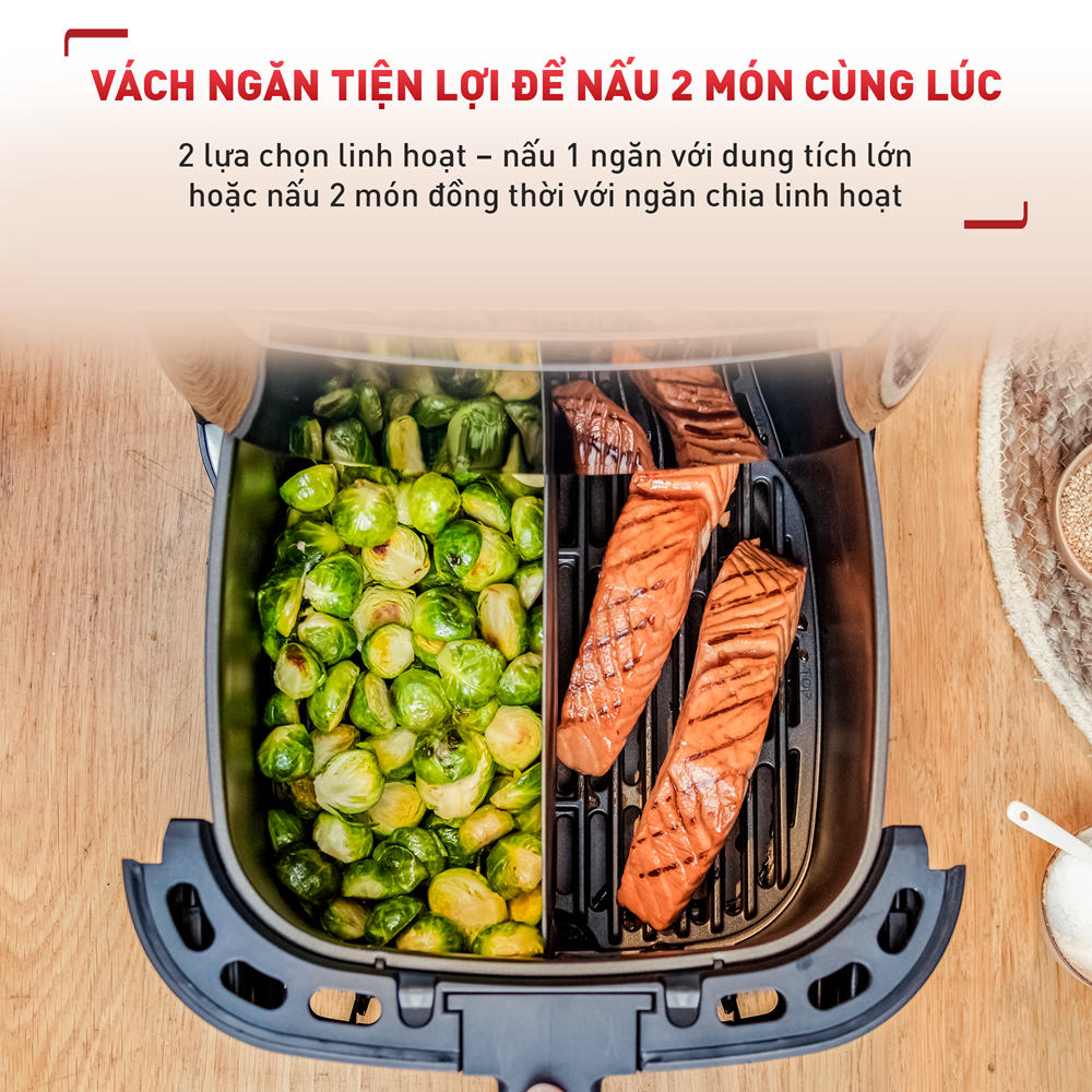 Nồi chiên không dầu Tefal 2in1 Easy Fry & Grill 6.5L  XXL EY801815 - Hàng chính hãng