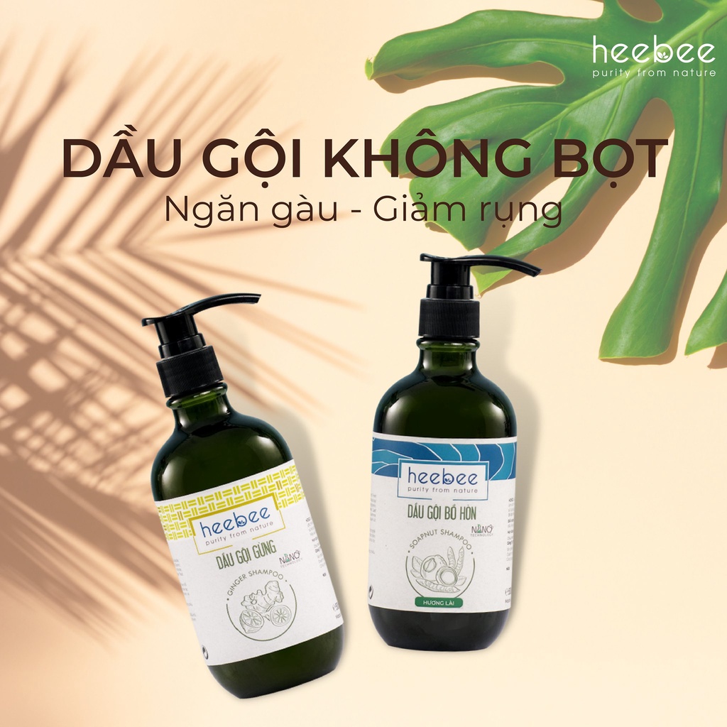 Dầu Gội Gừng Giảm Rụng, Kích Thích Mọc Tóc Heebee Ginger Shampoo 300ml - 500ml