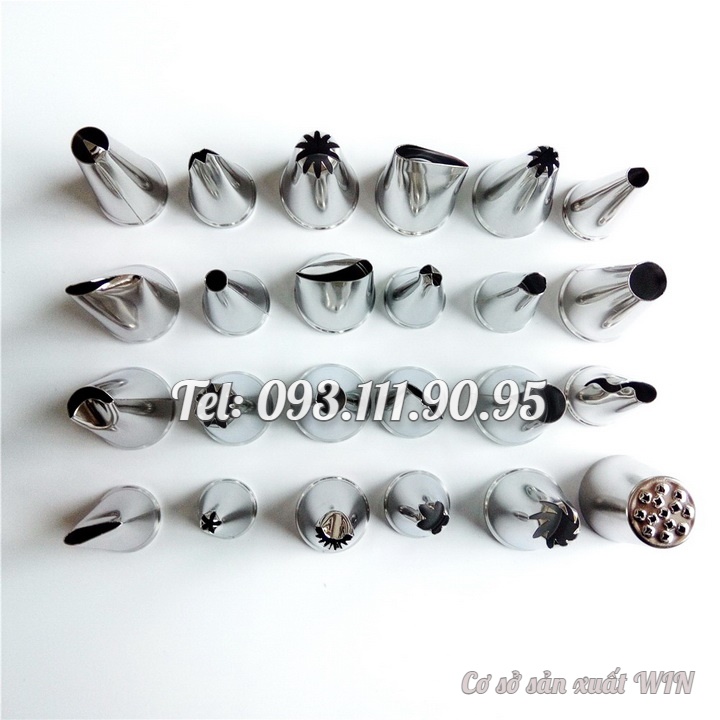 Bộ 24 đuôi bắt bông kem – Bộ dụng cụ làm bánh kem – Mã số Q 1035