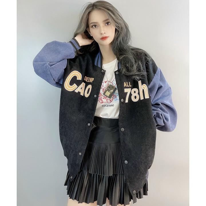 ÁO KHOÁC KAKI NHUNG GÂN Bomber Jacket