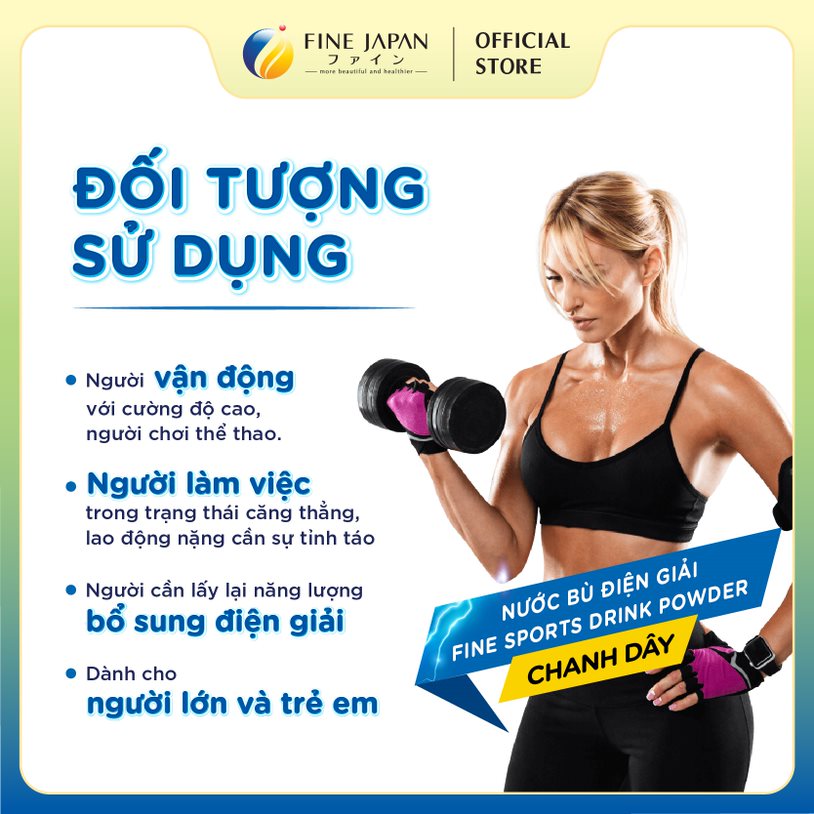 Bột Pha Nước Điện Giải Sport Drink Fine Japan Hương Chanh Dây 5 Gói