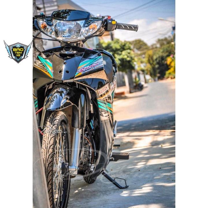 Tem rời dán xe sirius đen xanh