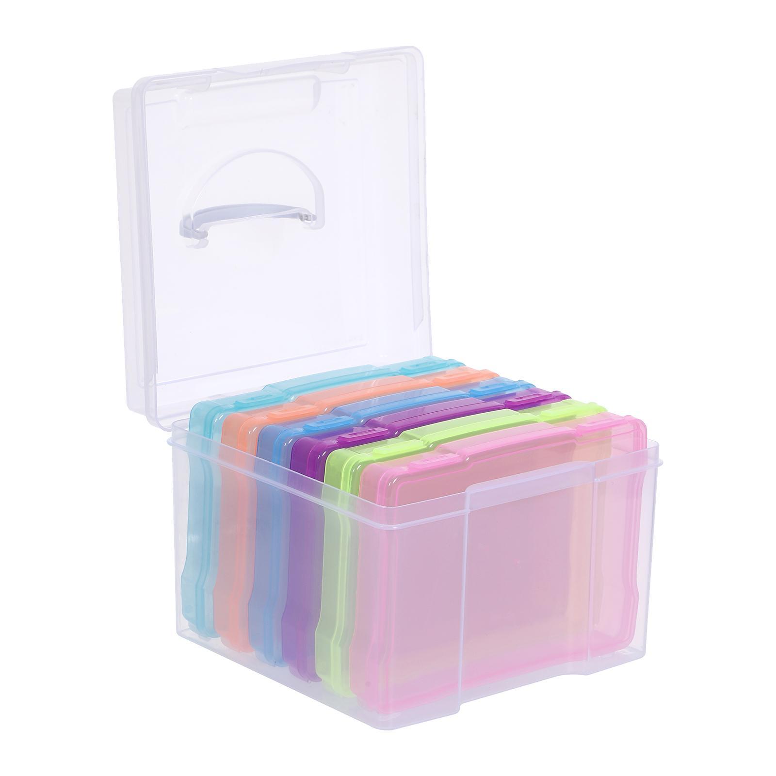 Greeting Card Storage Box Storage Bin Portable File Holder Photos Organizer Box for Card Holiday Letter Office Birthday Gift
