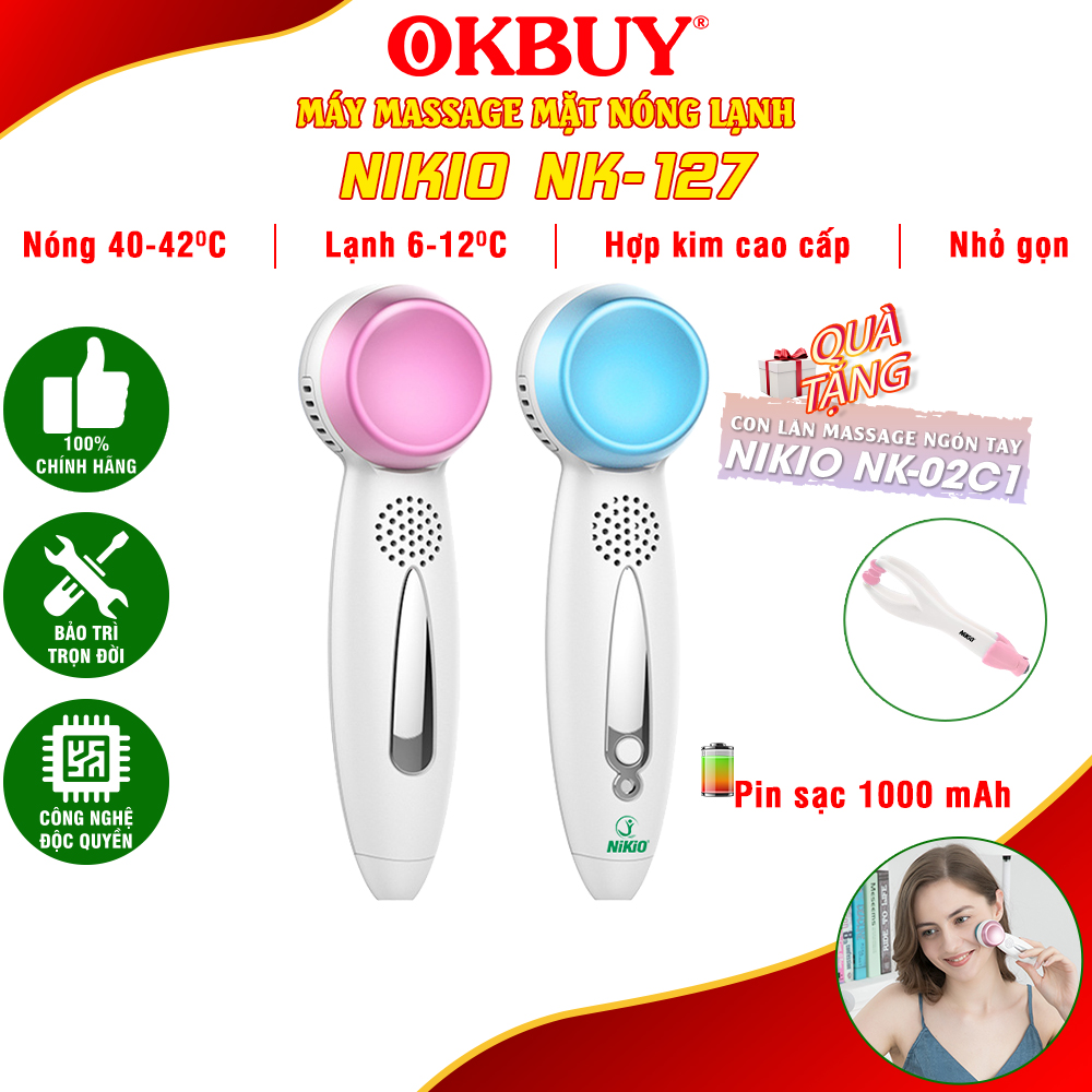 Máy massage mặt Nikio NK-127 - Điện di tinh chất, massage nóng lạnh trẻ hóa da mặt