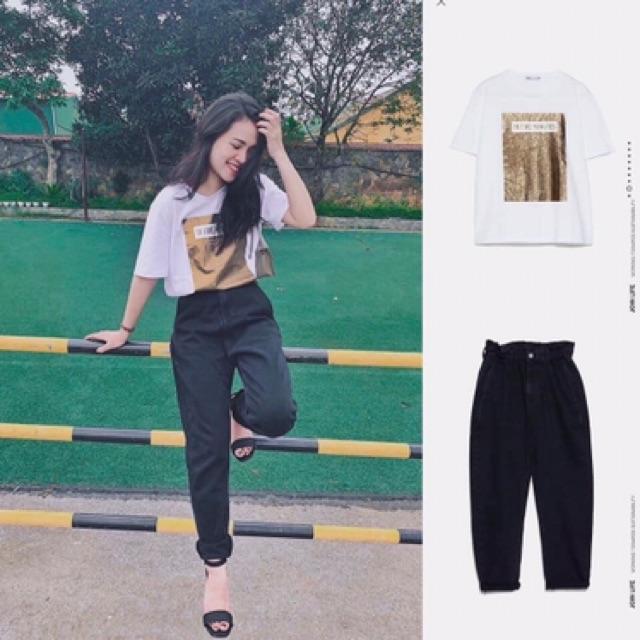 Quần Baggy jean lưng thun mẫu mới Size S M L