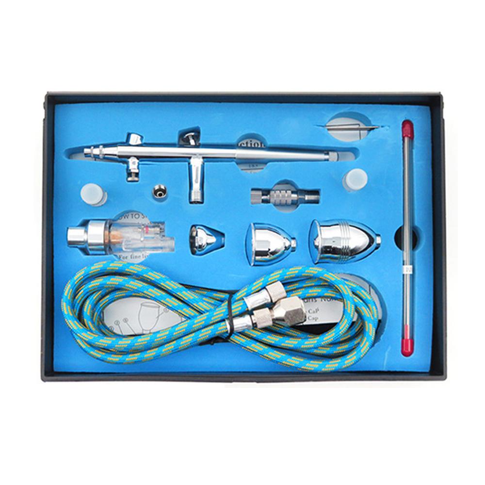 Bộ vòi phun kim 0,3mm/0,5mm/0,8mm Bộ cọ khí tác động kép Bộ súng phun với cốc chất lỏng 2cc/5cc/13cc cho người mẫu tô màu Tranh xăm Trang trí bánh Trang trí làm đẹp móng tay