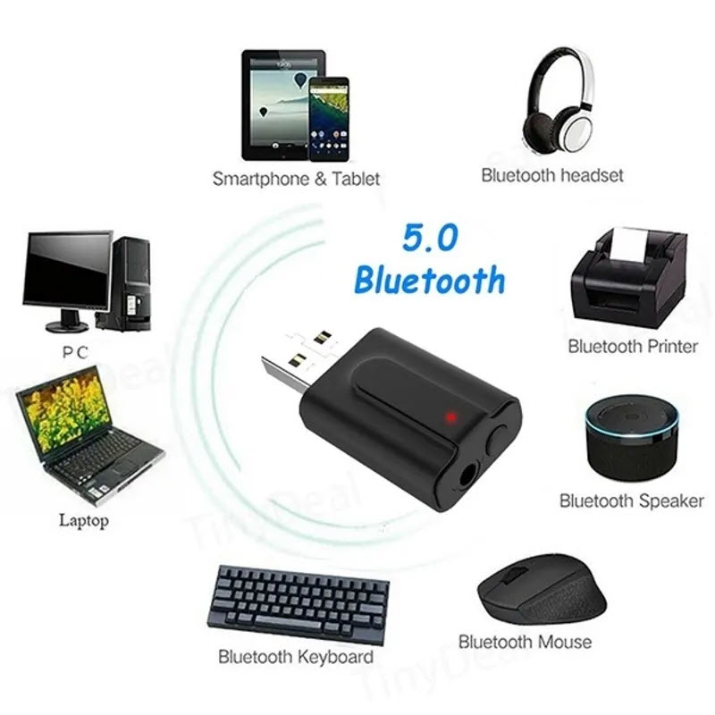 Bộ Thu Phát Âm Thanh 2 Trong 1 Công Nghệ Bluetooth 5.0 Giao Diện Cổng USB. USB Stereo Music Wireless Adapter T10 2 in 1 USB Bluetooth-compatible 5.0 Adapter Audio Wireless Receiver Transmitter