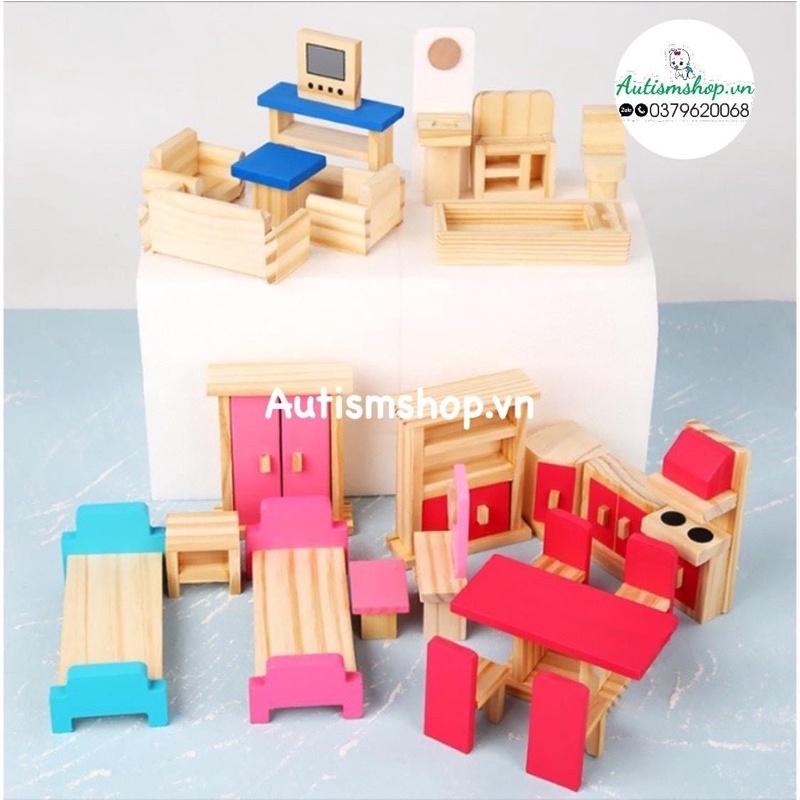 Set 5 bộ đồ gỗ nội thất gia đình montessori