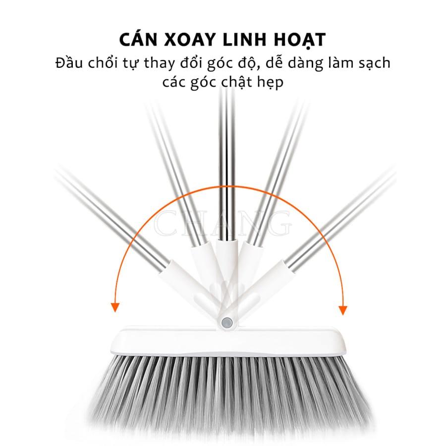 Chổi Quét Nhà Thông Minh Kèm Hót Rác Gấp Gọn - Chổi Quét Nhà Xoay 180 Độ Cán Dài Tiện Lợi