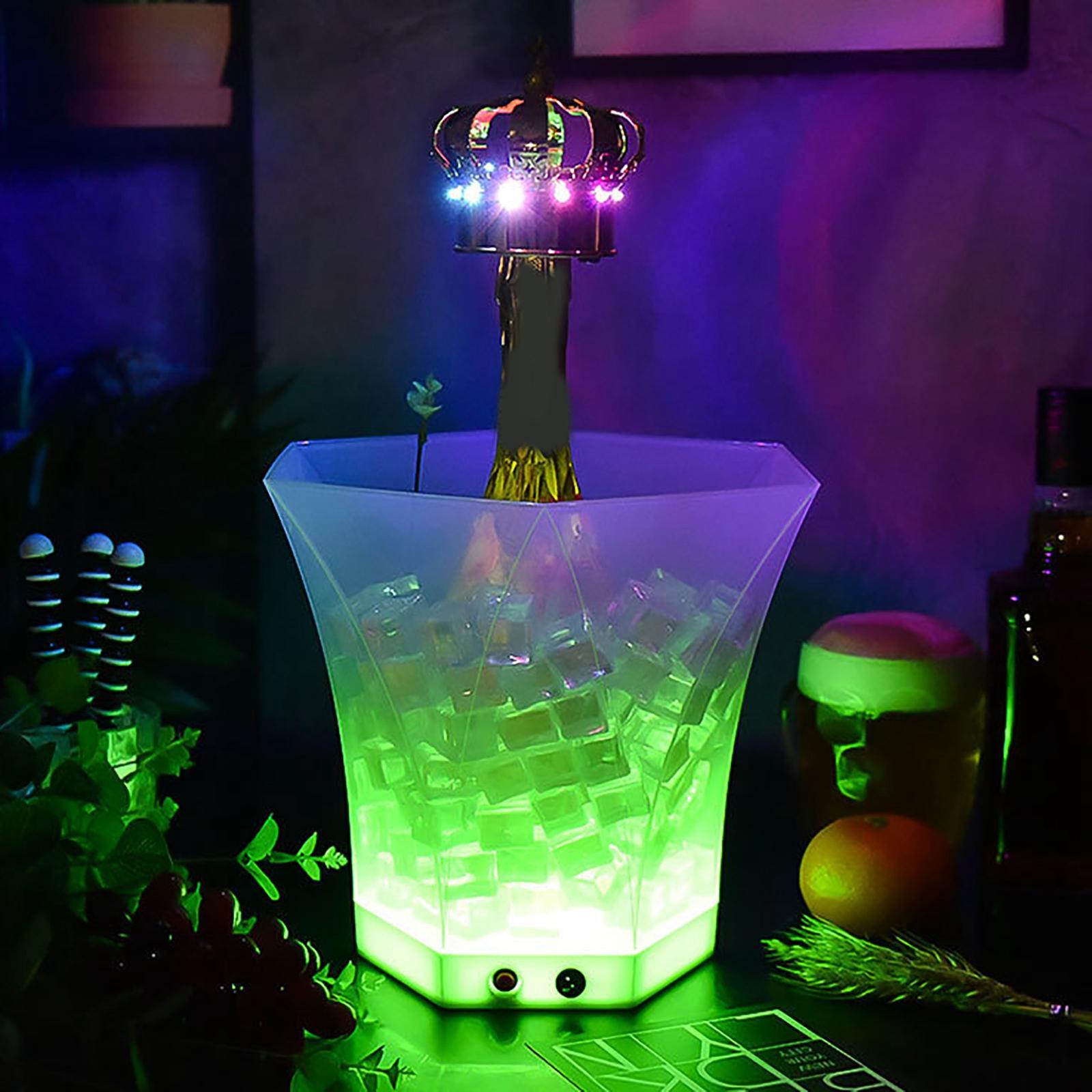 LED Wine Ice Bucket Bar 5L Wine Plastic Color Changing Bottle Home Glowing