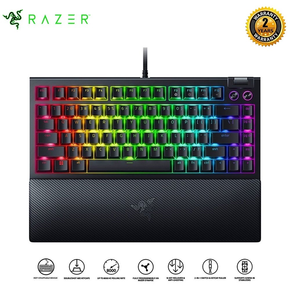 Bàn phím Razer BlackWidow V4 75% - Hotswappable Mechanical Gaming Keyboard_Mới, hàng chính hãng, bảo hành 24 tháng