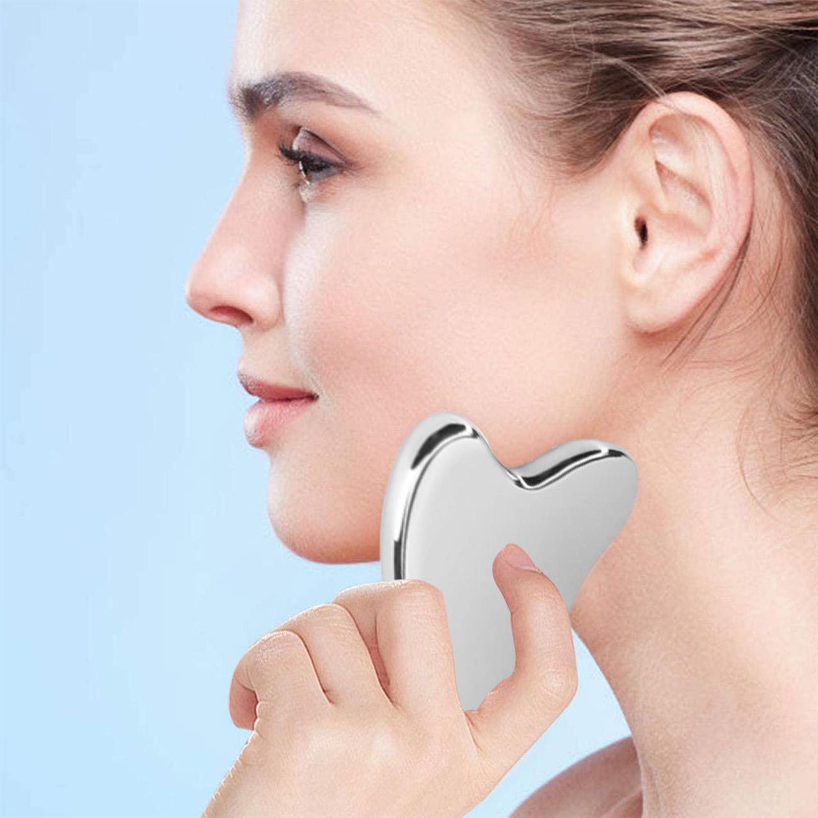 Stainless Steel Massage Scraping Tool for Face Body Skin Stainless Steel Scraper Facial Tool Metal Face Massager Board