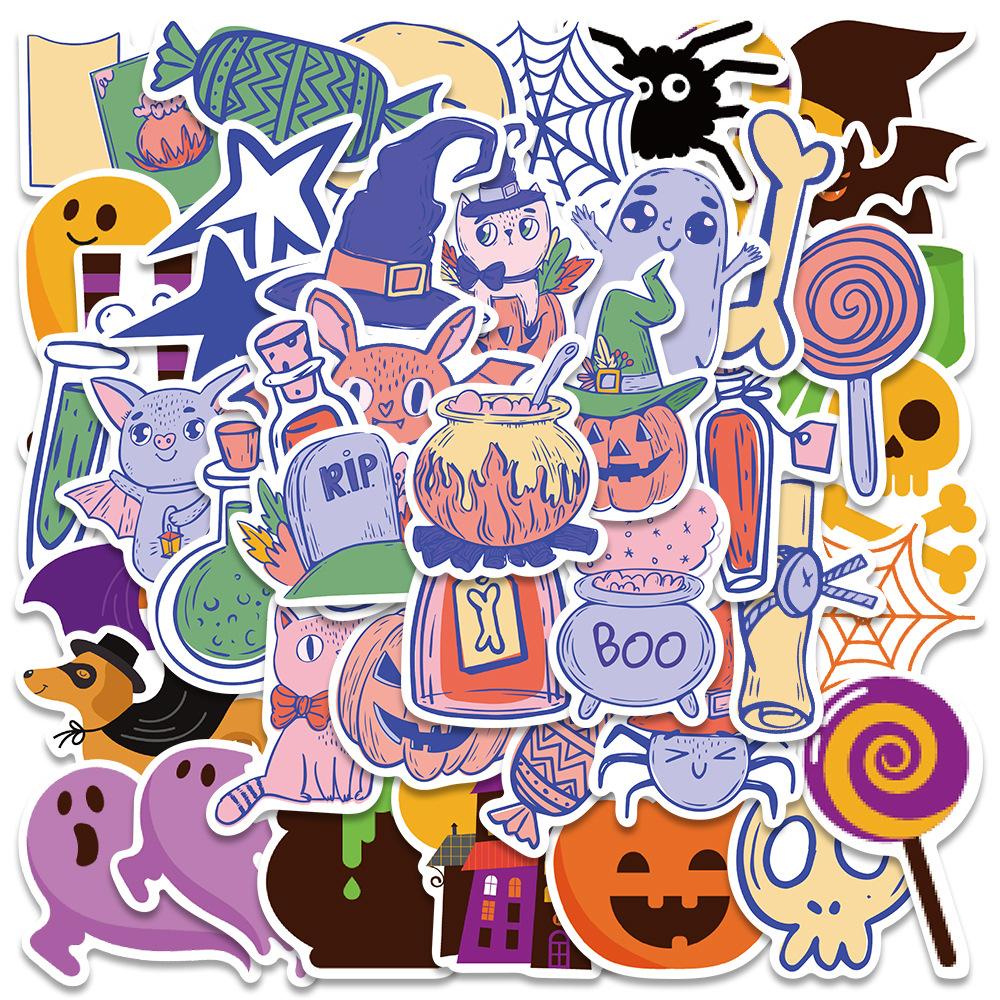 Sticker halloween hoạt hình cute trang trí mũ bảo hiểm, guitar, ukulele, điện thoại, sổ tay, laptop-mẫu S85