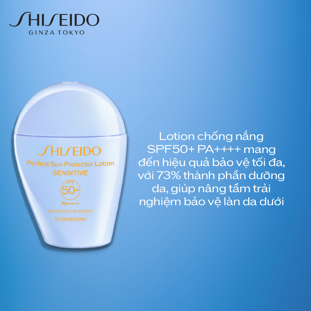 Sữa chống nắng cho da nhạy cảm Shiseido GSC Perfect Sun Protector Lotion Sensitive SPF50+ 50ml