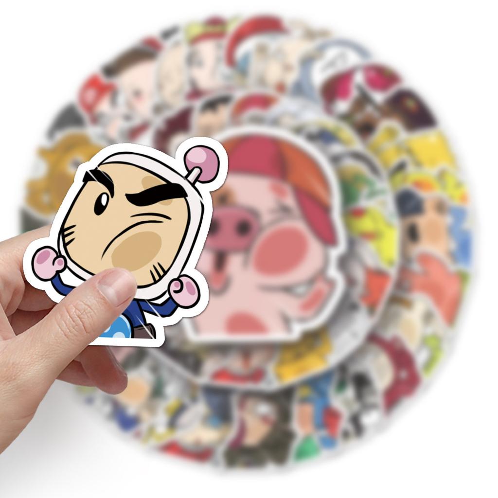 Sticker CHIBI DÍ MẶT VÀO KÍNH hoạt hình cute trang trí mũ bảo hiểm,guitar,ukulele,điện thoại,sổ tay,laptop-mẫu S121