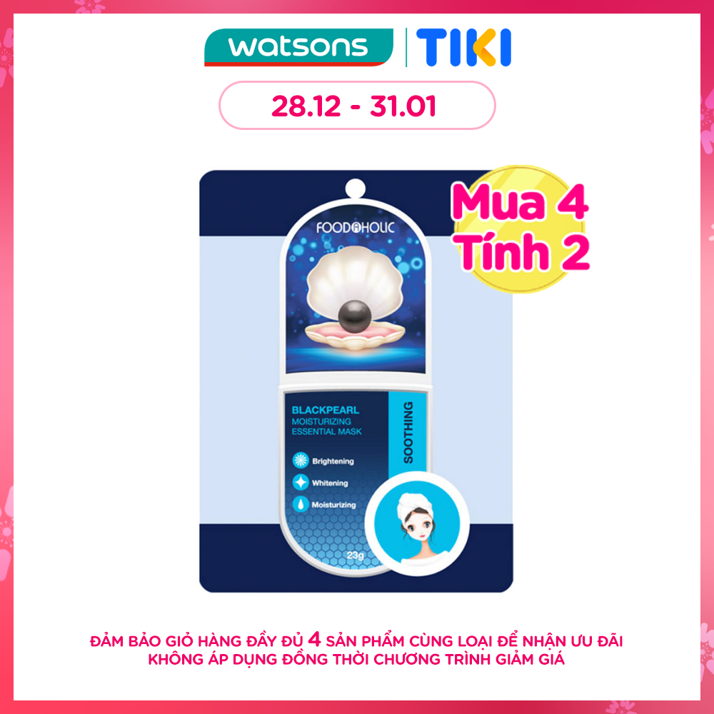 Mặt Nạ Foodaholic Blackpearl Moisturizing Essential Mask Soothing Khóa Ẩm 23g