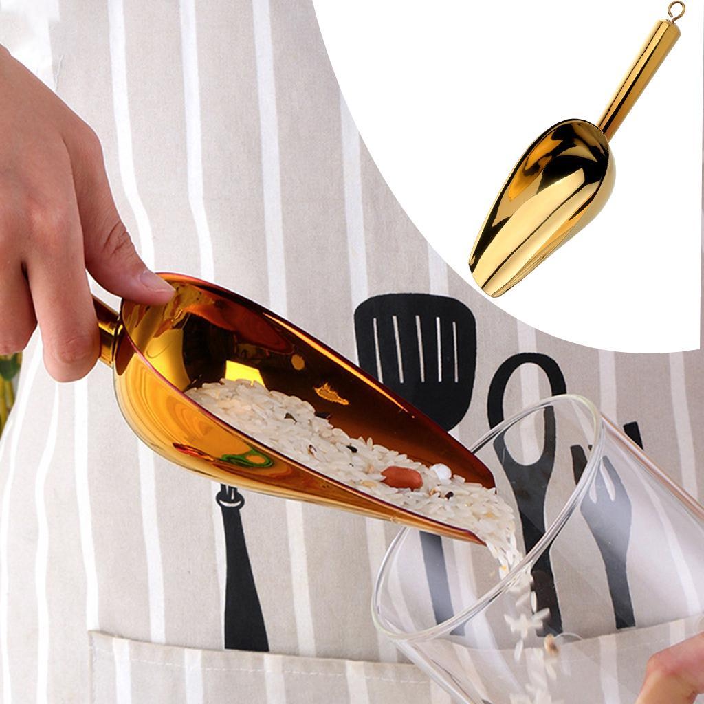 Stainless Steel Food Shovel for Beans Dried Fruit Candy Golden