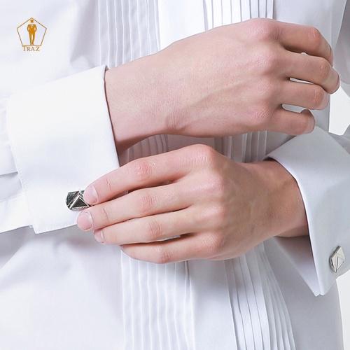 Áo Sơ Mi Nam TRAZ Xếp Ly Và Măng Séc Nam, Cufflink Chất Vải Cotton