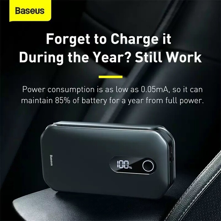 Bộ kích nô acquy kiêm sạc dự phòng 12000mAh Baseus CRJS03-01 - HÀNG CHÍNH HÃNG