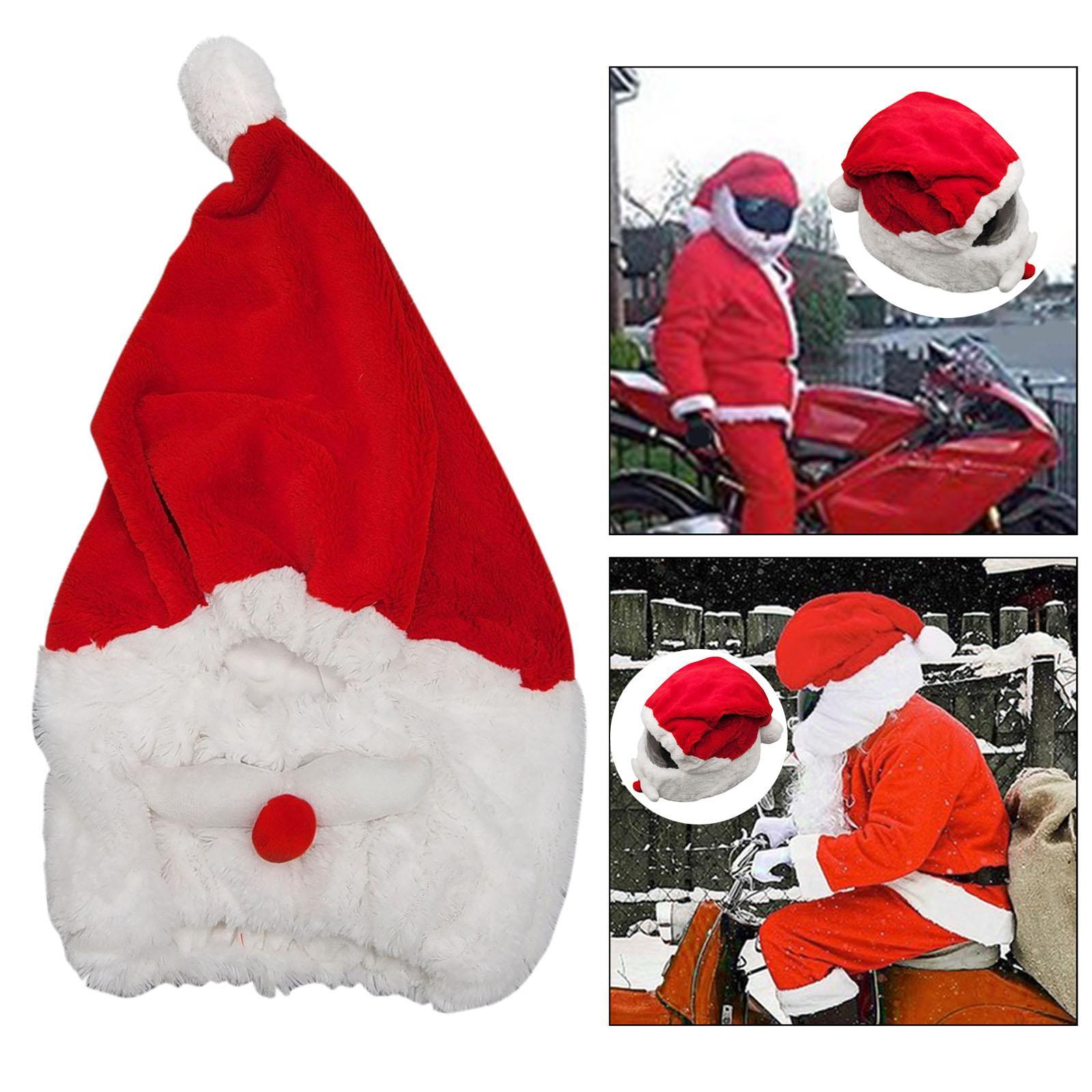 Santa Motorcycle  Cover, Funny  Cover, Motorcycle Full Face Christmas Hat, Santa Claus Xmas Hat Motorcycle  Covers Decoration Accs