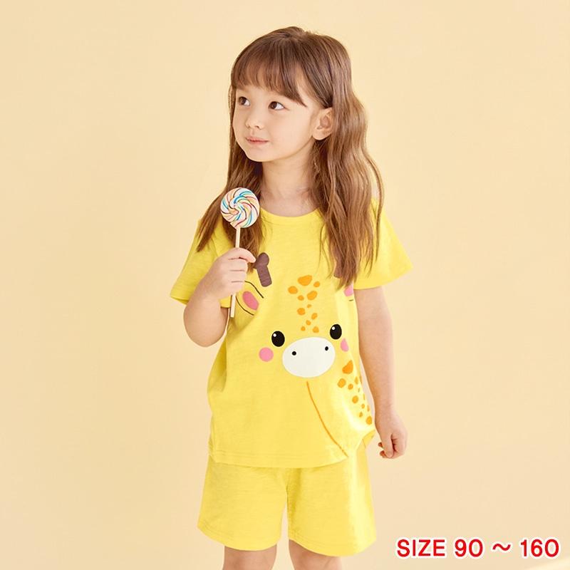 Đồ bộ quần áo thun cotton dành cho bé trai, bé gái mặc nhà mùa hè Unifriend Hàn Quốc U2022-6. Size đại 5, 6, 8, 10 tuổi