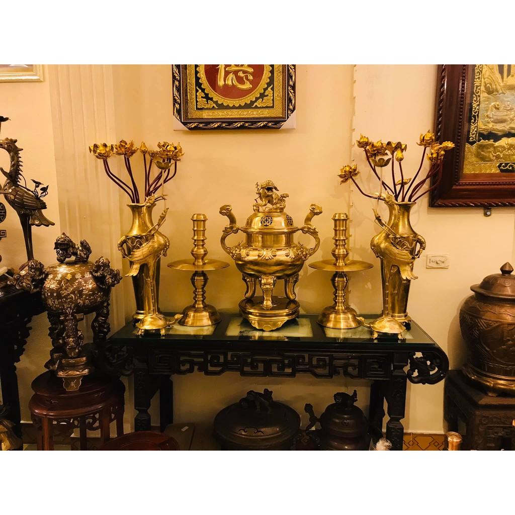 ĐỒ ĐỒNG Ý YÊN - Bộ Ngũ Sự Sòi 50 bày biện Ban Thờ mang đến sự trường thọ may mắn Nặng 24kg