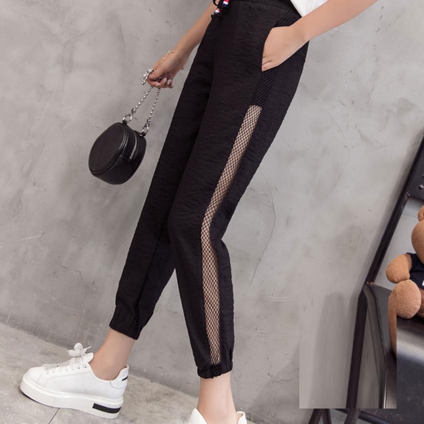 Quần Jogger lưới sườn thời trang, phong cách cá tính cho nữ