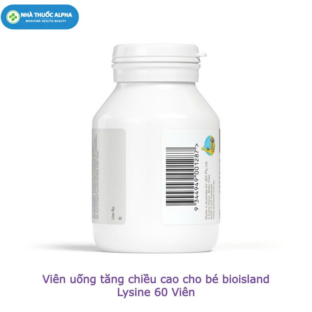 Viên uống hỗ trợ tăng chiều cao cho bé bioisland Lysine 60 Viên