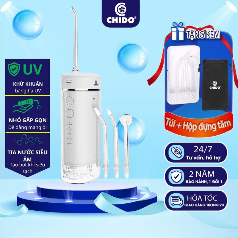 Máy Tăm Nước Gấp Gọn CHIDO 2024 khử khuẩn UV công nghệ Nhật Bản - Hàng Chính Hãng Bảo Hành 2 Năm