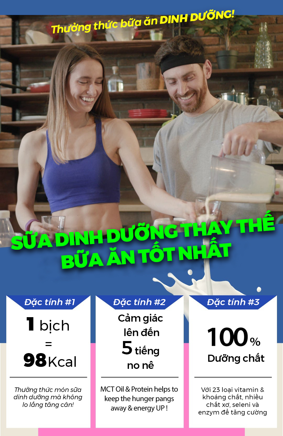 Sữa Dinh Dưỡng Protein Giảm Cân Không Đường Ujuwon AiO Meal Shake hương Vani dịu nhẹ (10 gói/hộp)
