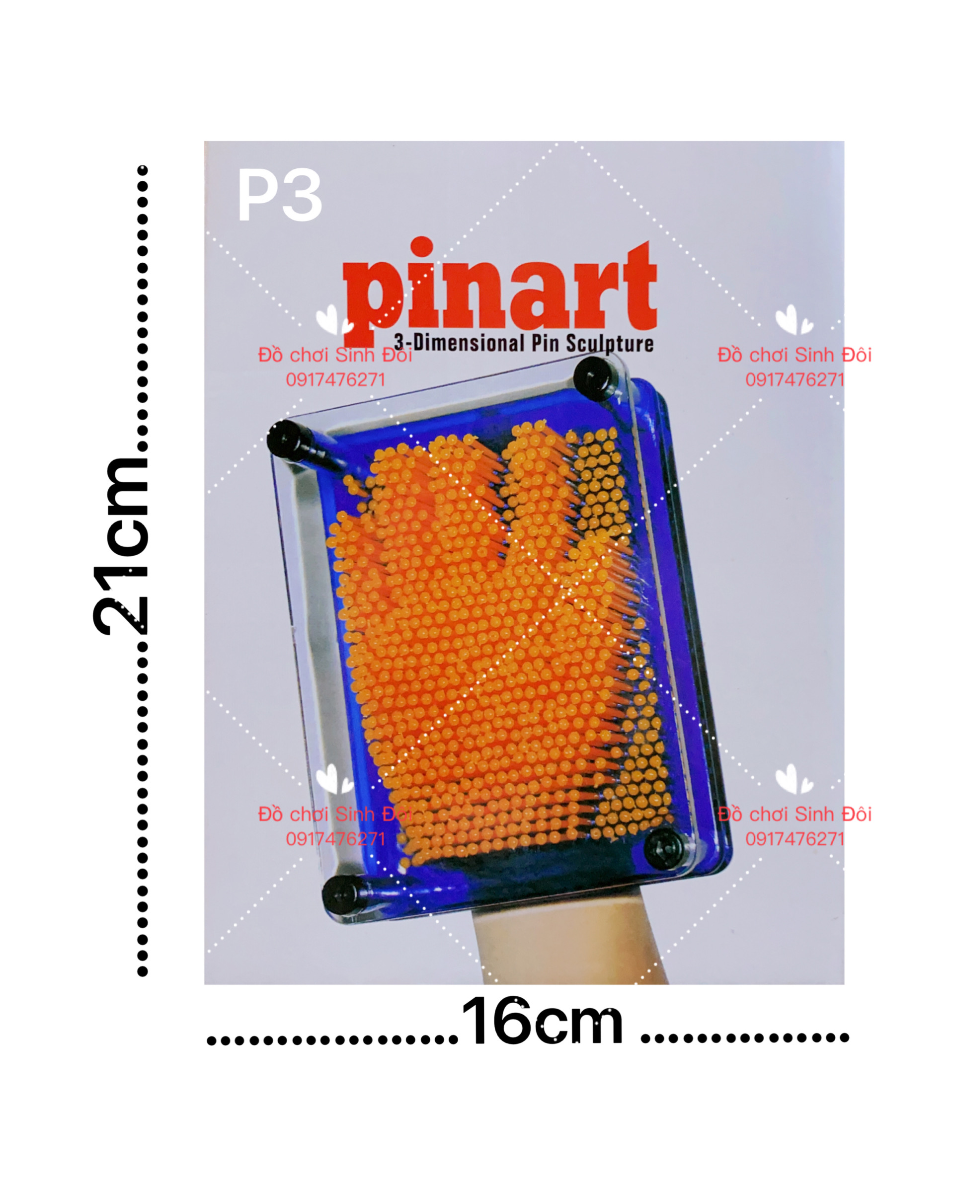 Bảng Đinh 3D vui nhộm SPINART  p3 16cm*21cm -1 cái  màu ngẫu nhiên