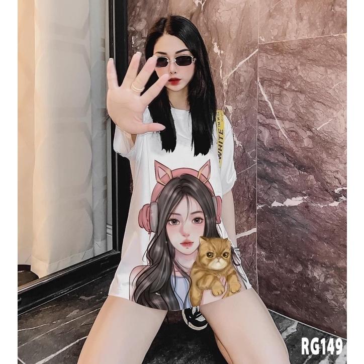 Áo Thun Unisex Form Rộng Hàng QC Cotton Oversize,Hình In Sắc Nét,Phong Cách Hàn Quốc TH205