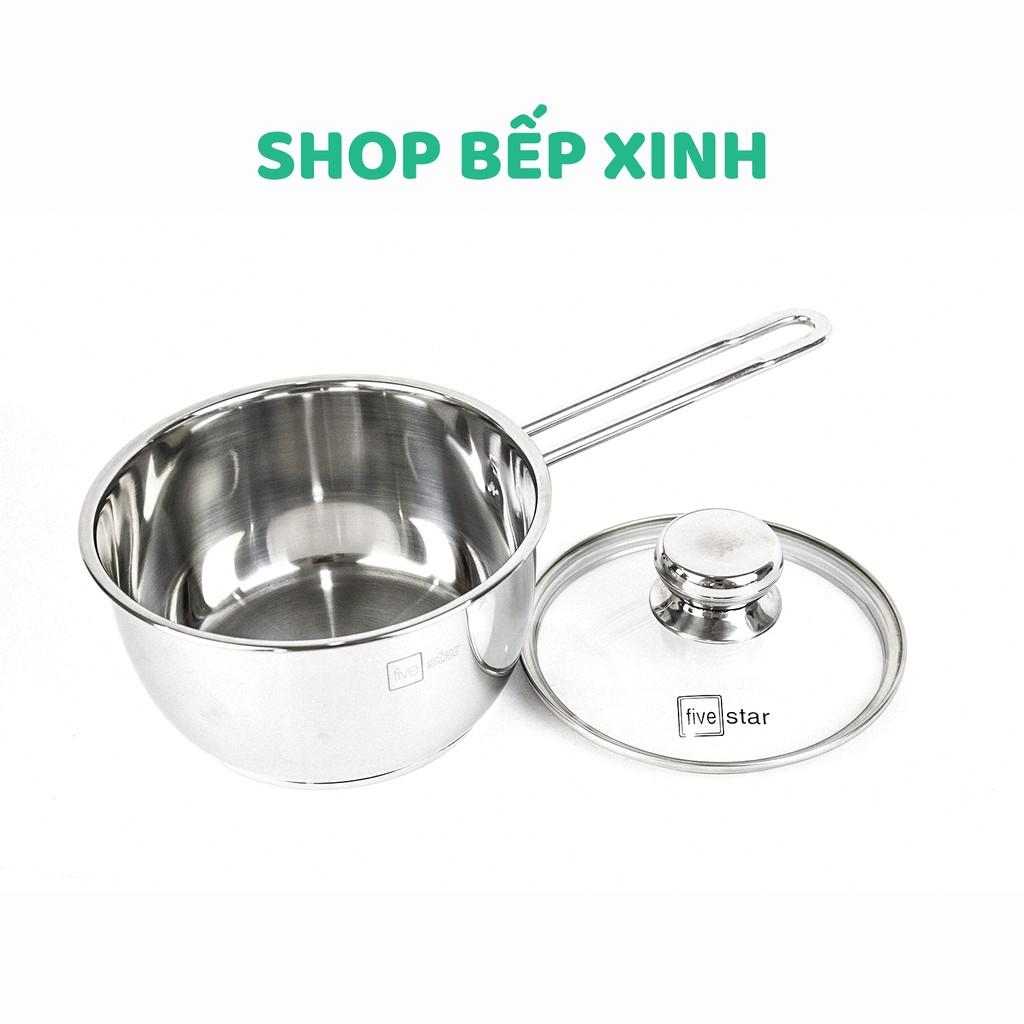 Bộ nồi chảo xửng hấp 3 Đáy Inox 430 cao cấp Fivestar Standard bếp từ nắp kính , tặng 1 vá canh