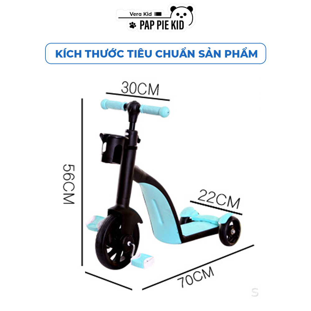 Xe scooter cho bé, xe scooter 3 in 1 VeraKid 2022 cho bé từ 1 tới 6 tuổi