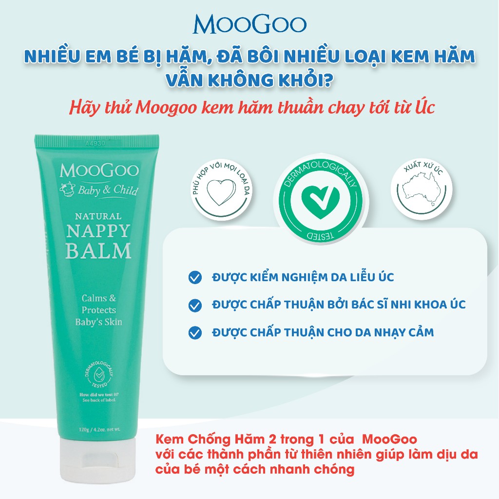 Kem Chống Hăm Em Bé MooGoo - Baby Range - Nappy Balm 120g