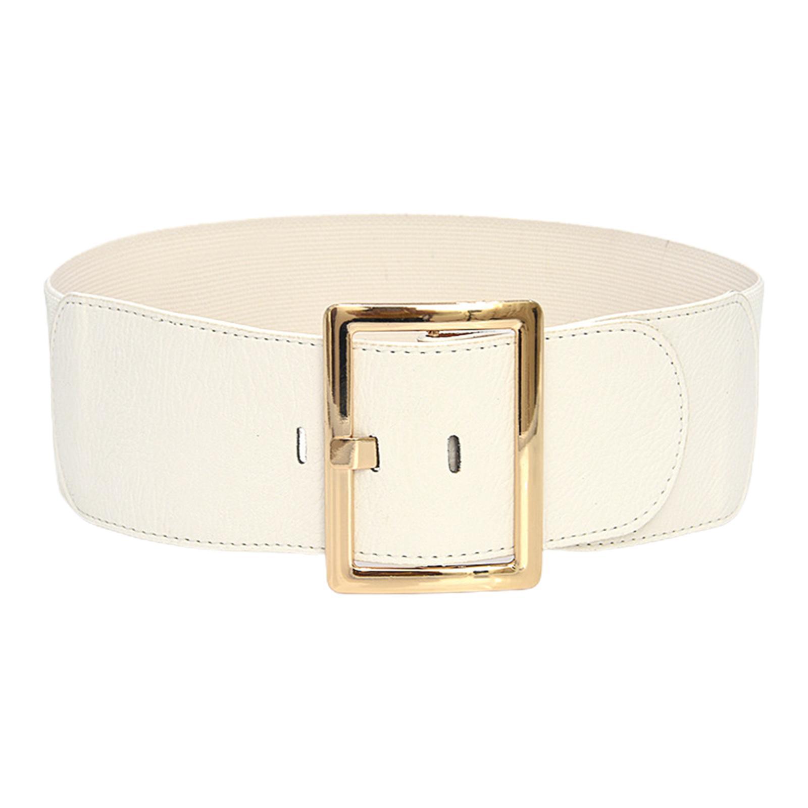 Women's Stretch Belt Metal Buckle Women Wide Waist Belt for Dress Coat Women