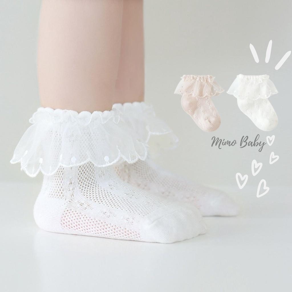 Tất vớ lưới cổ bèo xinh xắn tiểu thư cho bé gái Mimo baby T20