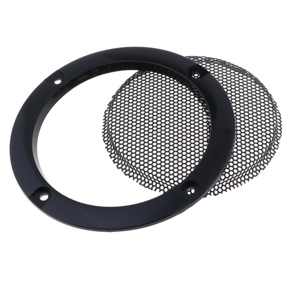 2x3 inch Audio Speaker Cover Decorative Circle Metal Mesh Grille black