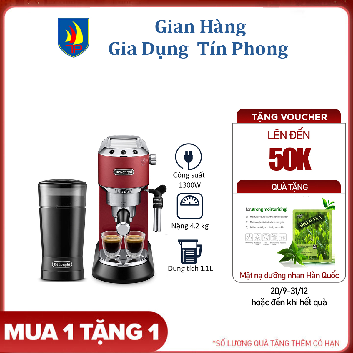 Combo máy pha và máy xay cafe Delonghi EC685 + KG200 - Hàng chính hãng