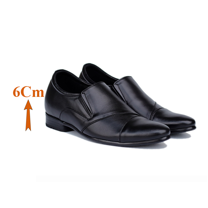 Giày Cao Nam T&TRA Tăng Cao 6Cm- S975 Đen - Chất Liệu Da Bò Cao Cấp, Đế Cao Su Ghép - Đế Ghép, Phần Tăng Cao Ẩn Bên Trong
