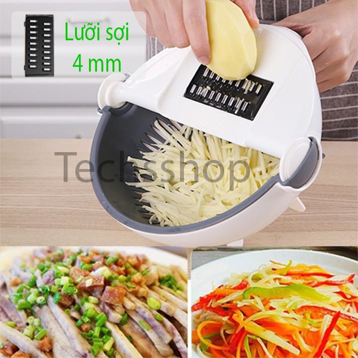 Rổ Cắt Bào Thái Rau Củ Quả Đa Năng 7in1 - Dụng Cụ Nhà Bếp Chế Biến Món Ăn Tiện Lợi