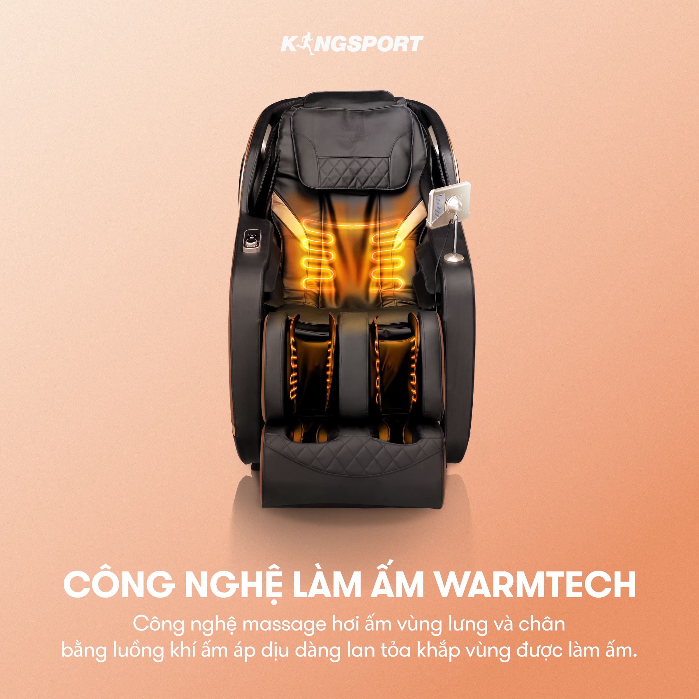 Ghế massage KINGSPORT G88 cao cấp con lăn 3D, hệ thống nhào ở bắp chân và con lăn bàn chân hiện đại