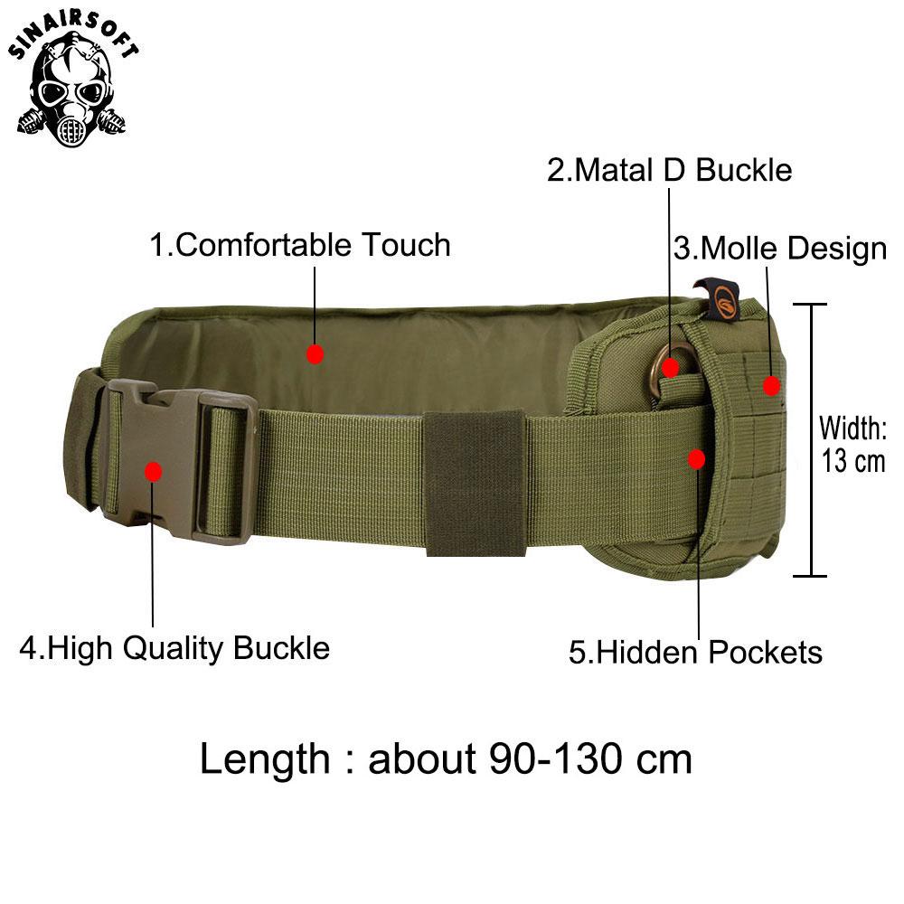 Quân Đội Molle Dây Lưng Nam Chiến Thuật Ngoài Dây Lưng Đệm CS Đa Sử Dụng Thiết Bị Airsoft Rộng Thắt Lưng Săn Bắn Phụ Kiện